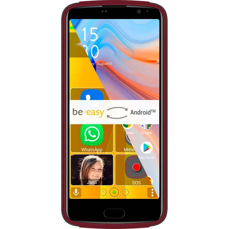 Beafon M7 Lite Premium Senioren-Smartphone IPS-Display, 32GB interner Speicher, 3GB RAM, Android 11, Rot