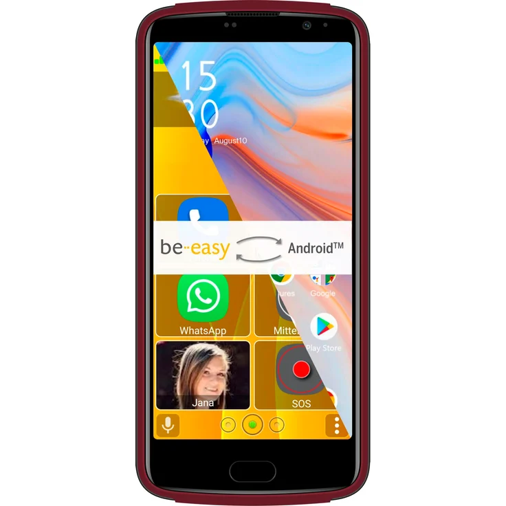 Beafon M7 Lite Premium Senioren-Smartphone IPS-Display, 32GB interner Speicher, 3GB RAM, Android 11, Rot – Bild 1
