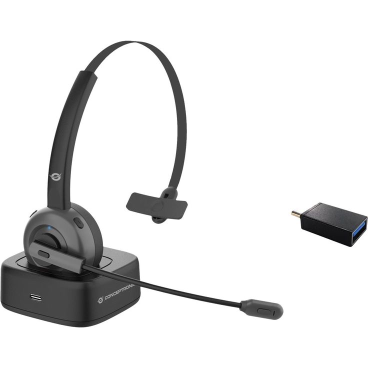 CONPTRONIC Headset Wireless Bluetooth mit Ladestation sw