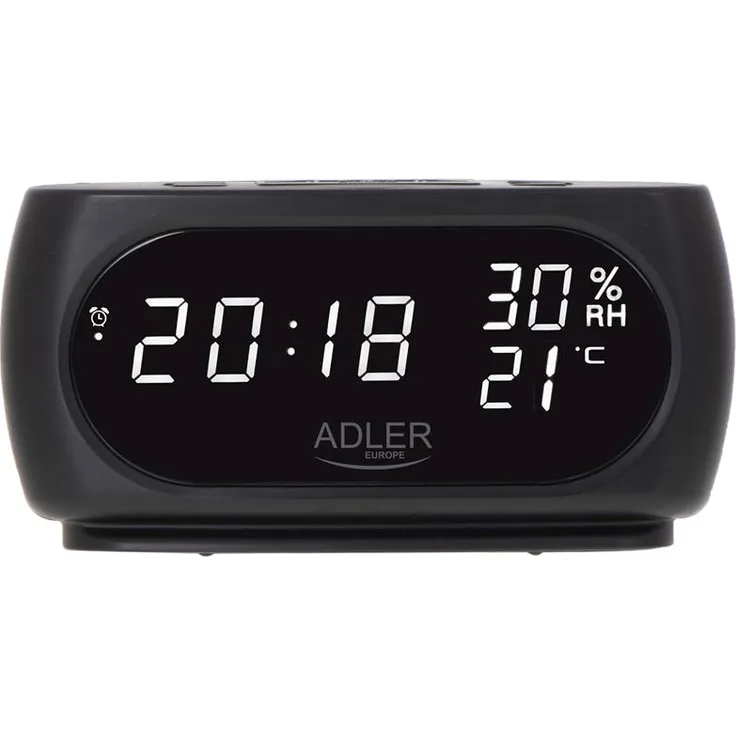 Adler AD 1186 Radiowecker mit Thermometer, schwarz