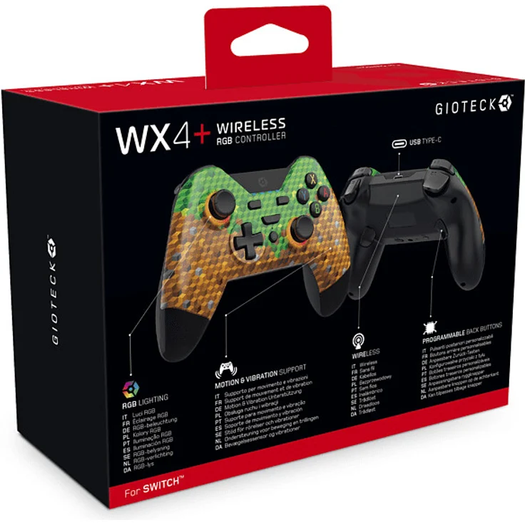 Gioteck Nintendo Switch WX4+ Wireless RGB Controller - Minecraft (Switch) – Bild 4