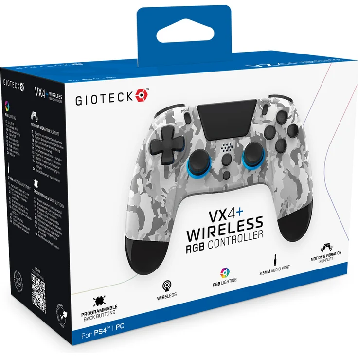 Gioteck VX4+ PS4/PC Wireless RGB Controller, Light Camo (PS4) – Bild 3
