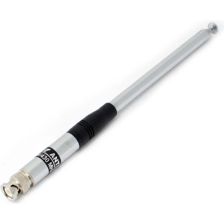 VHBW Antenne kompatibel mit FDC FD-6288 Funkgerät - Ausziehbar, 23 cm - 120 cm, BNC Stecker, Silber