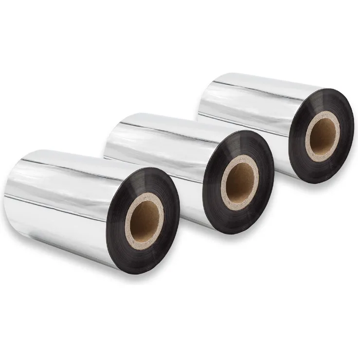 VHBW 3x Thermo-Folie Thermotransferband schwarz 100mm kompatibel mit Fax Drucker Godex EZ-6200 Plus, EZ-6300 Plus, EZPI 1200, EZPI 1300, G500, G530, RT700, RT730