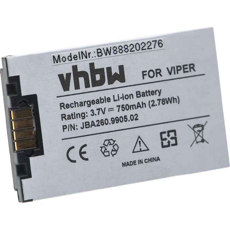 VHBW Akku kompatibel mit Oelmann Viper LX7, LX8 Funkgerät, Walkie Talkie (750mAh, 3,7V, Li-Ion)