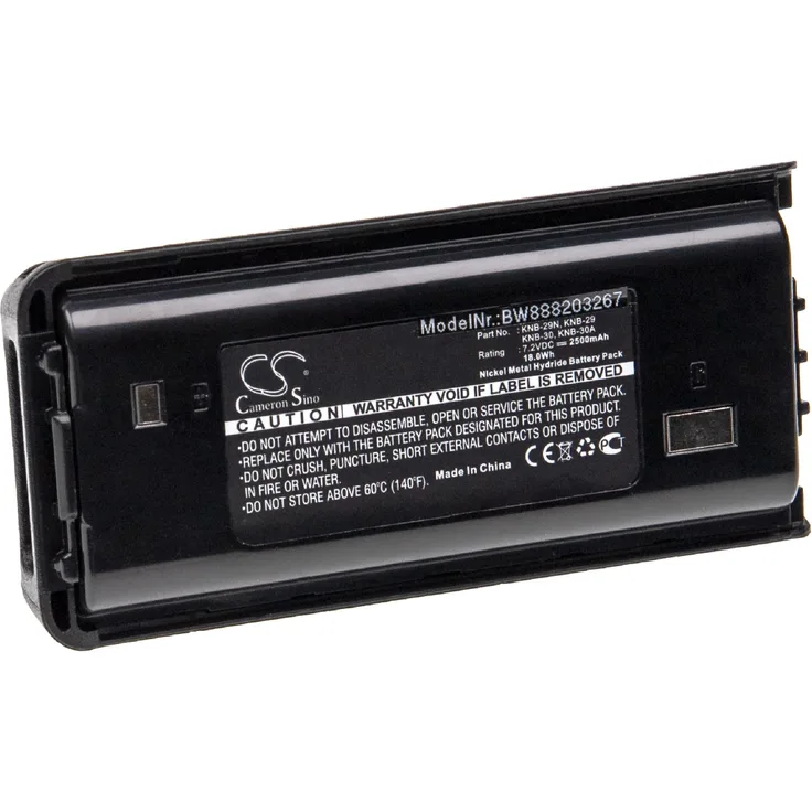 VHBW Akku kompatibel mit Kenwood TK-2306M, TK-2307, TK-2307M, TK-3200, TK-3200LP, TK-3201 Funkgerät, Walkie Talkie (2500mAh, 7,2V, NiMH)