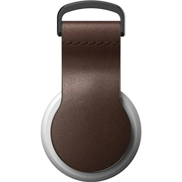 Nomad Airtag Leather Loop 90 degrees Rustic Brown