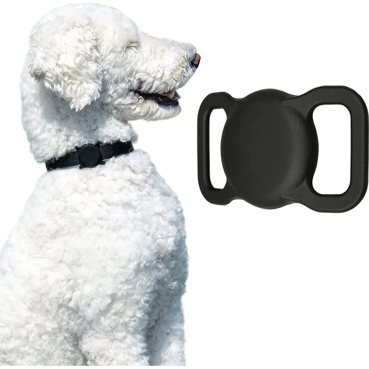 ARTWIZZ PetStrap für Apple AirTag Silikon Schutzhülle als GPS-Tracker für Haustier Anhänger für Hunde-Halsband Katzen-Halsband Schwarz