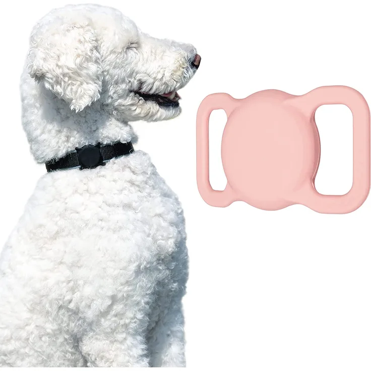 ARTWIZZ PetStrap für Apple AirTag Silikon Schutzhülle als GPS-Tracker für Haustier Anhänger für Hunde-Halsband Katzen-Halsband Pink
