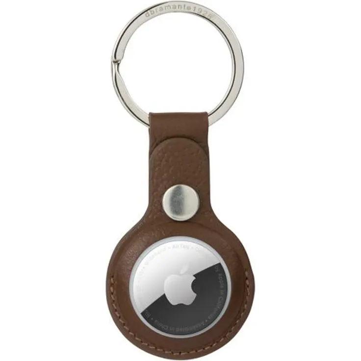dbramante1928 Copenhagen Schlüsselring für Bluetooth-Tracker, Silber, Dark Tan, für Apple AirTag