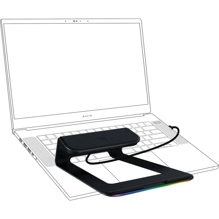 Razer Laptop Stand Chroma V2 (Notebook-Ständer, schwarz, inkl. 4-fach-USB-C-Hub) – Bild 6