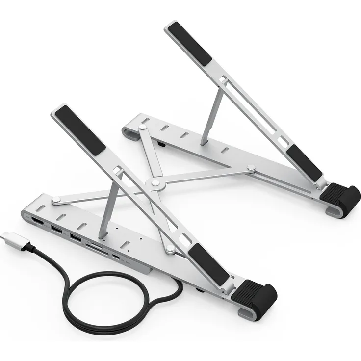 Choetech Stand Multifunktionsstation für Laptop PD - USB-C HDMI (4K - 30Hz) - 2xUSB-A - 1xUSB-C - 1xSD - 1xTF Schwarz