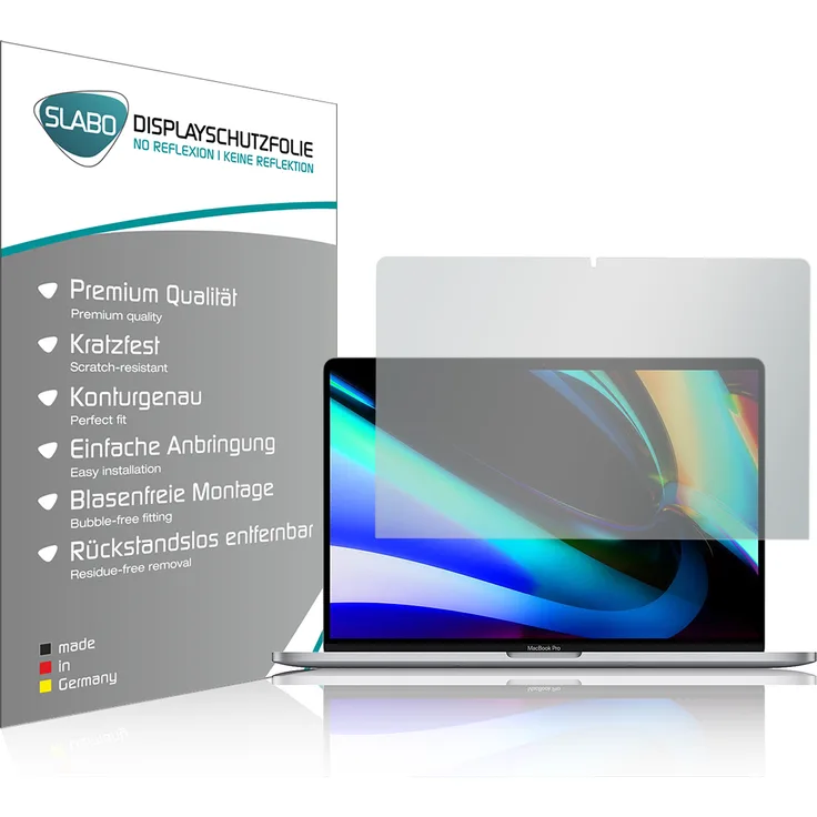 2x Slabo Displayschutzfolie für MacBook Pro 16" (2019) MATT "No Reflexion" Displayfolie Schutzfolie Folie