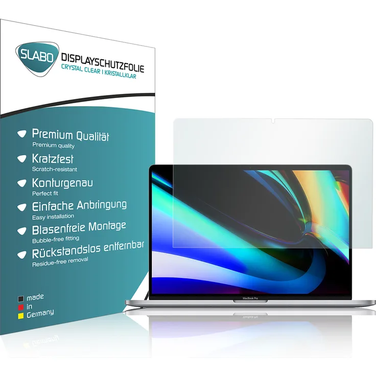 2x Slabo Displayschutzfolie für MacBook Pro 16" (2019) KLAR "Crystal Clear" Displayfolie Schutzfolie Folie