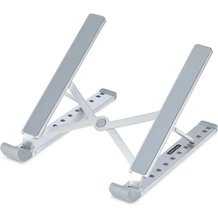 StarTech.com Foldable Laptop Riser Stand, Portable Height Adjustable Ergonomic Laptop Stand, Ventilated Aluminum Frame Supports 22lb (10Kg), Tilt-Raised-Angled Laptop-Tablet Stand, Collapsible Design - Notebook-Ständer - Desktop - 39,6 cm - Silber (LAPTOP-RISER-BAR)