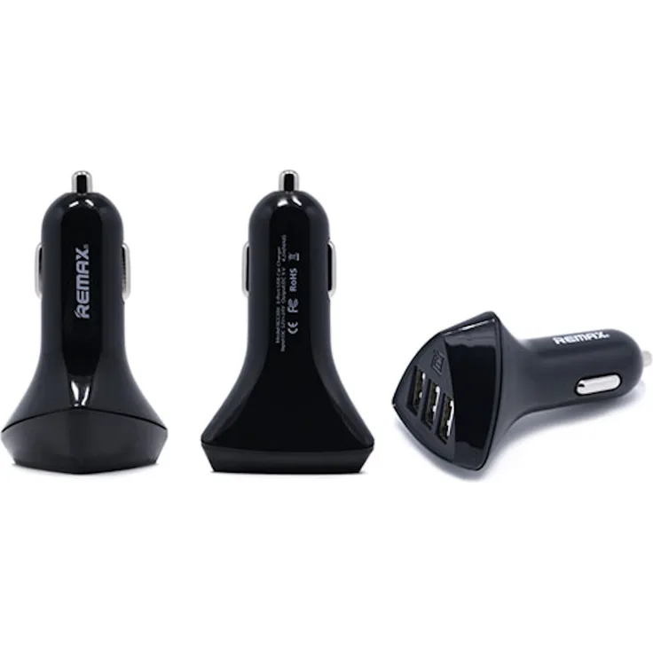 COFI 1453 Mini USB Kfz Adapter Schwarz 5V 4,2A Dreifach Auto Ladegerät Zigarettenzünder Dual Port Car Charger 12-24V Schnellladeadapter