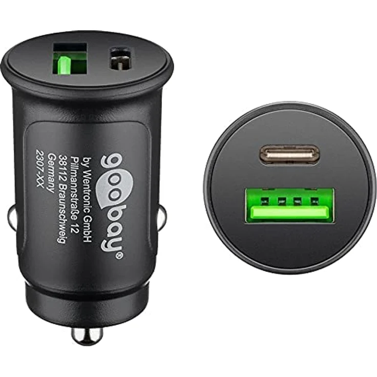 Goobay Kfz USB 2P 27W USB-C PD+QC3.0 bk 59521 – Bild 1