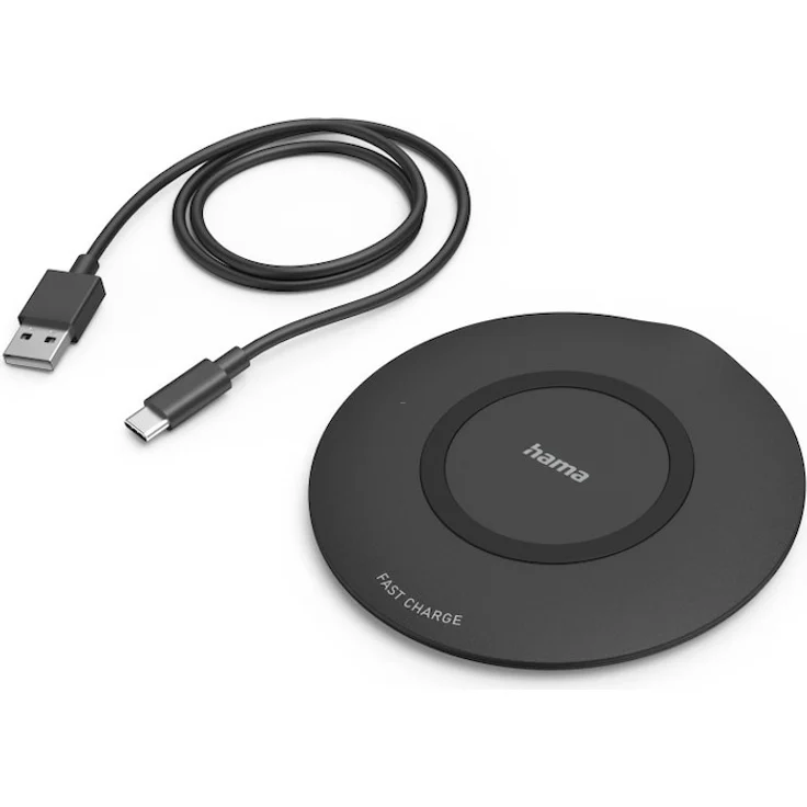 Hama Wireless Charger QI-FC15, 15 W, kabelloses Smartphone-Ladepad Schwarz – Bild 1