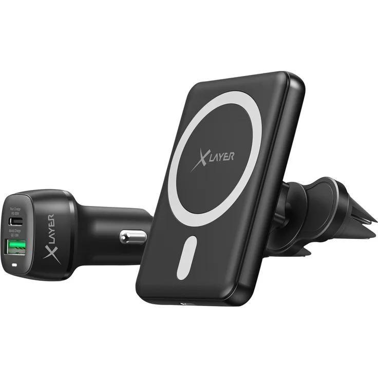 Xlayer MagFix Pro Wireless Kfz Starter Set magnetisch Kfz-Ladegerät USB-C Kabel