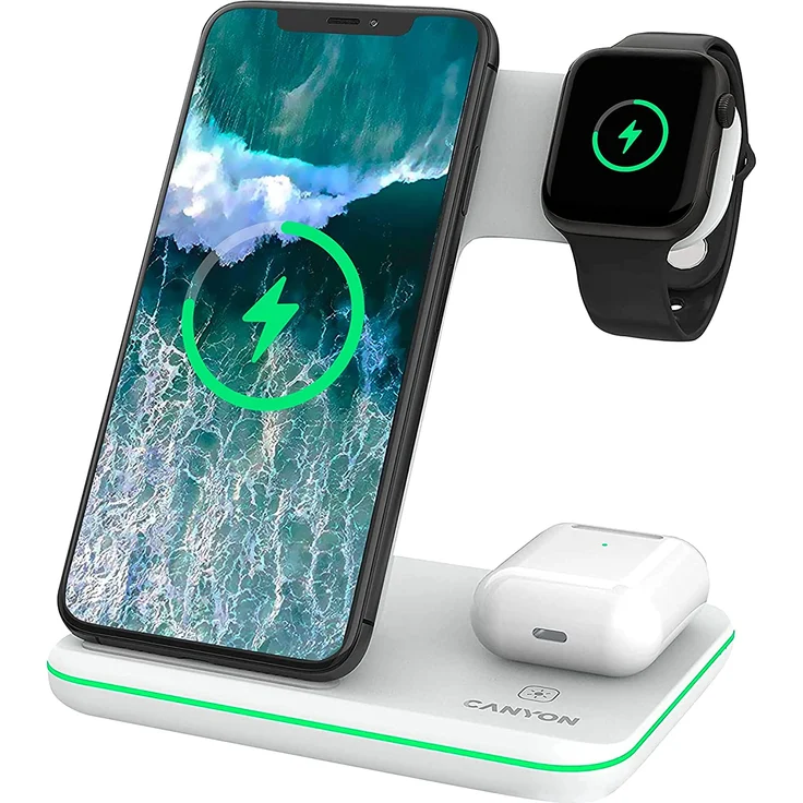 Canyon Ladegerät Wireless Dock 3in1 QI für Apple 15W white – Bild 1