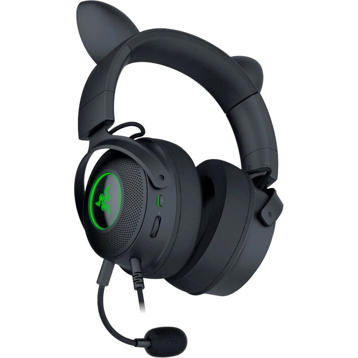 Razer Kraken Kitty Edition V2 Pro Gaming-Headset, RGB-Beleuchtung, 3 Paar austauschbare Ohren, Schwarz – Bild 3