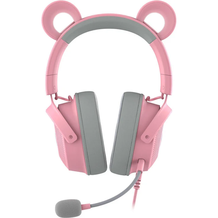 Razer Kraken Kitty Edition V2 Pro Gaming-Headset, RGB-Beleuchtung, 3 Paar austauschbare Ohren, Rosa – Bild 3