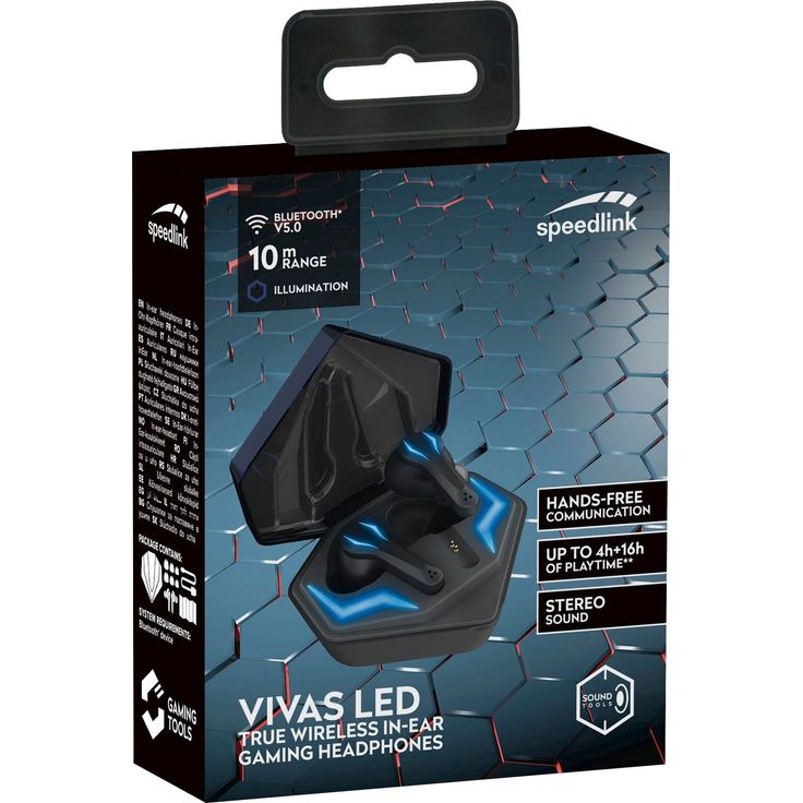 Speedlink VIVAS LED Gaming-Headset, True Wireless In-Ear, Schwarz/Blau – Bild 5
