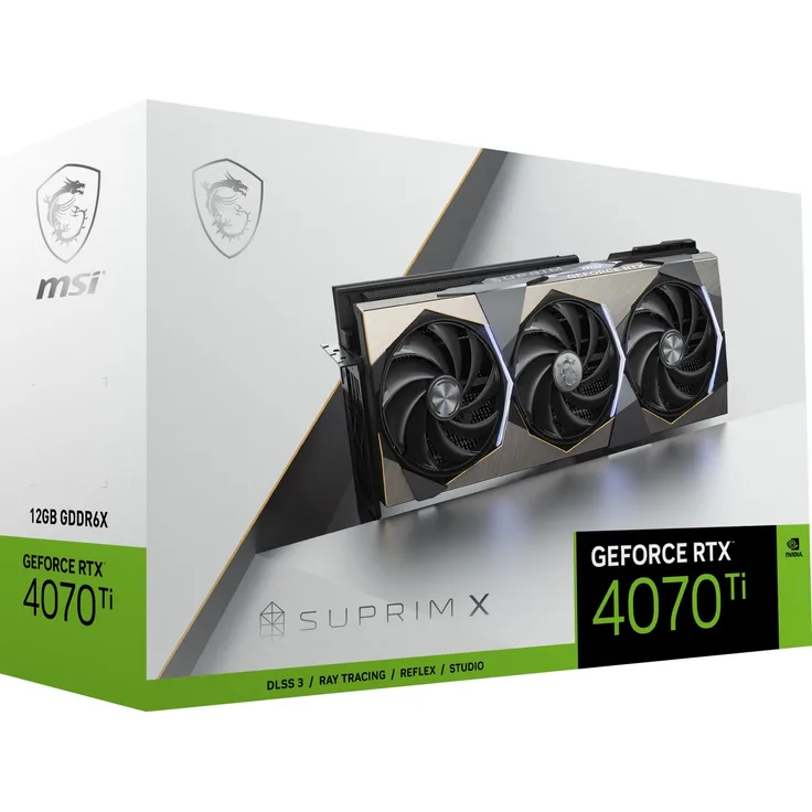 MSI GeForce RTX 4070 Ti SUPRIM X Grafikkarte, 3x DisplayPort, 1x HDMI 2.1