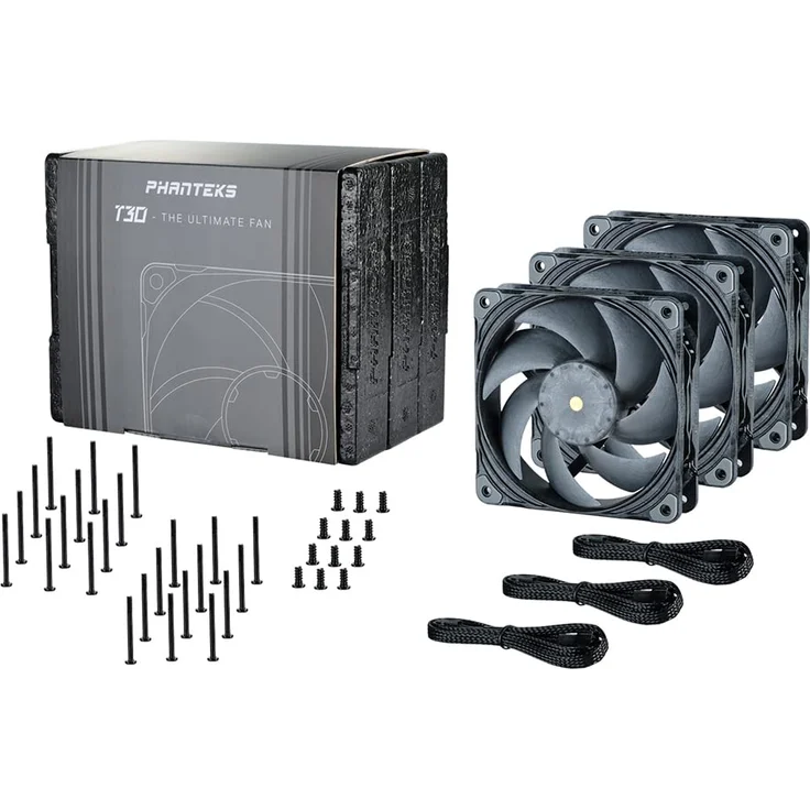 Phanteks T30-120 Lüfter, Triple-Pack, Premium Hochleistungs-Lüfter, hervorragende Klangqualität, 4-polige (PH-F120T30_BG_3P)  – Bild 5