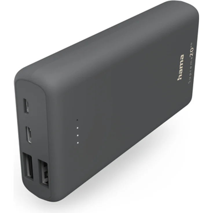 Hama Power Pack ''Supreme 20HD'' 20000mAh, 3 Ausgänge: 1x USB-C, 2x USB-A, Grau – Bild 1
