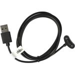 VHBW USB Ladekabel kompatibel mit Mobvoi TicWatch Pro 3 Ultra, Pro X Smartwatch, Fitnesstracker Ladestation, Ersatzkabel, Schwarz, 100 cm