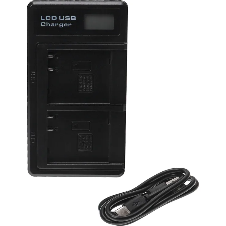 vhbw 2x Dual Ladegerät kompatibel mit Panasonic DMW-BLE9, DMW-BLE9E, DMW-BLG10, DMW-BLG10E, DMW-BLH7, DMW-BLH7E Kamera/Akku - Ladeschale