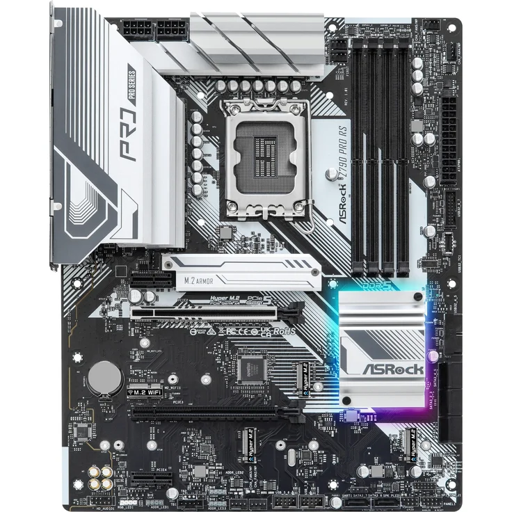 ASRock Z790 Pro RS - Motherboard - ATX - LGA1700-Sockel - Z790 Chipsatz - USB-C Gen2, USB 3.2 Gen 1, USB 3.2 Gen 2, USB-C 3.2 Gen 2x2 - 2.5 Gigabit LAN - Onboard-Grafik (CPU erforderlich) – Bild 3