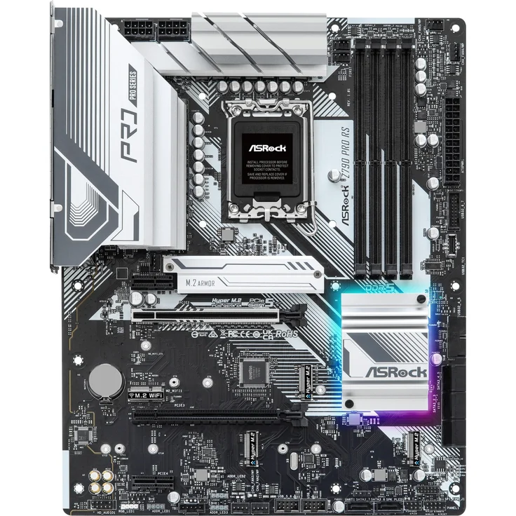 ASRock Z790 Pro RS - Motherboard - ATX - LGA1700-Sockel - Z790 Chipsatz - USB-C Gen2, USB 3.2 Gen 1, USB 3.2 Gen 2, USB-C 3.2 Gen 2x2 - 2.5 Gigabit LAN - Onboard-Grafik (CPU erforderlich) – Bild 1