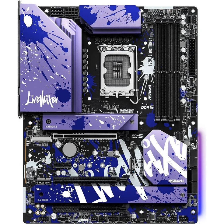 ASRock Z790 LiveMixer - Motherboard - ATX - LGA1700-Sockel - Z790 Chipsatz - USB 3.2 Gen 1, USB 3.2 Gen 2, USB-C 3.2 Gen2, USB-C 3.2 Gen 2x2 - 2.5 Gigabit LAN - Onboard-Grafik (CPU erforderlich) – Bild 2