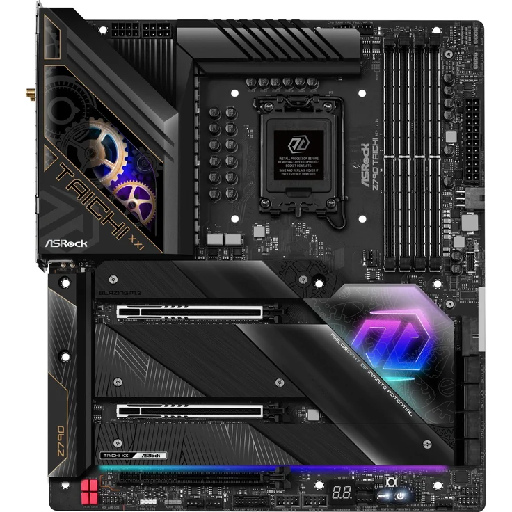 ASRock Z790 Taichi - Motherboard - E-ATX - LGA1700-Sockel - Z790 Chipsatz - USB 3.2 Gen 1, USB 3.2 Gen 2, USB4, USB-C 3.2 Gen 2x2 - Bluetooth, 2.5 Gigabit LAN, Wi-Fi - Onboard-Grafik (CPU erforderlich) – Bild 1