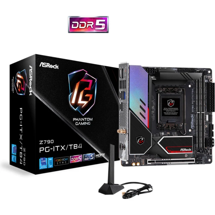 ASRock Z790 PG-ITX-TB4 - Motherboard - Mini-ITX - LGA1700-Sockel - Z790 Chipsatz - USB 3.2 Gen 1, USB 3.2 Gen 2, USB-C Gen 2x2, USB4 - Bluetooth, 2.5 Gigabit LAN, Wi-Fi - Onboard-Grafik (CPU erforderlich) – Bild 6