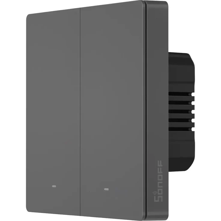 Sonoff Smart 2-Kanal WLAN Wandschalter intelligenter Wandschalter mit 2 Kanälen Schwarz (M5-2C-86)