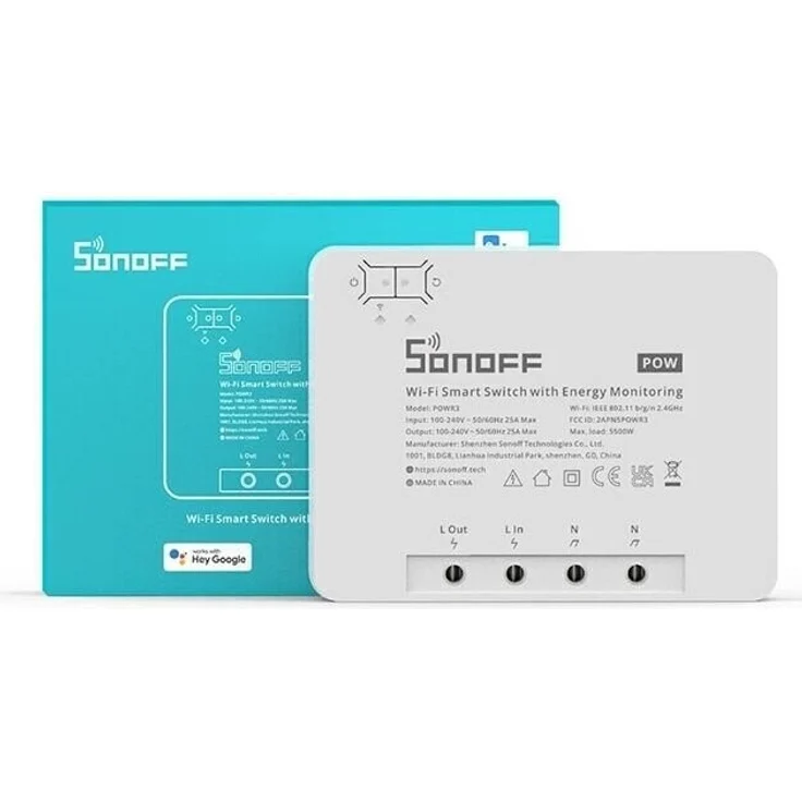 Sonoff Smart Switch POW (POWR320D) Elite R3 1 Kanal 20A Schaltaktor mit Energiemessung WLAN – Bild 1