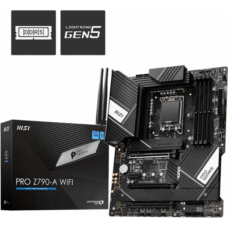 MSI PRO Z790-A WIFI - Motherboard - ATX - LGA1700-Sockel - Z790 Chipsatz - USB 3.2 Gen 1, USB 3.2 Gen 2, USB-C 3.2 Gen2, USB-C 3.2 Gen 2x2 - 2.5 Gigabit LAN, Wi-Fi, Bluetooth - Onboard-Grafik (CPU erforderlich) – Bild 6