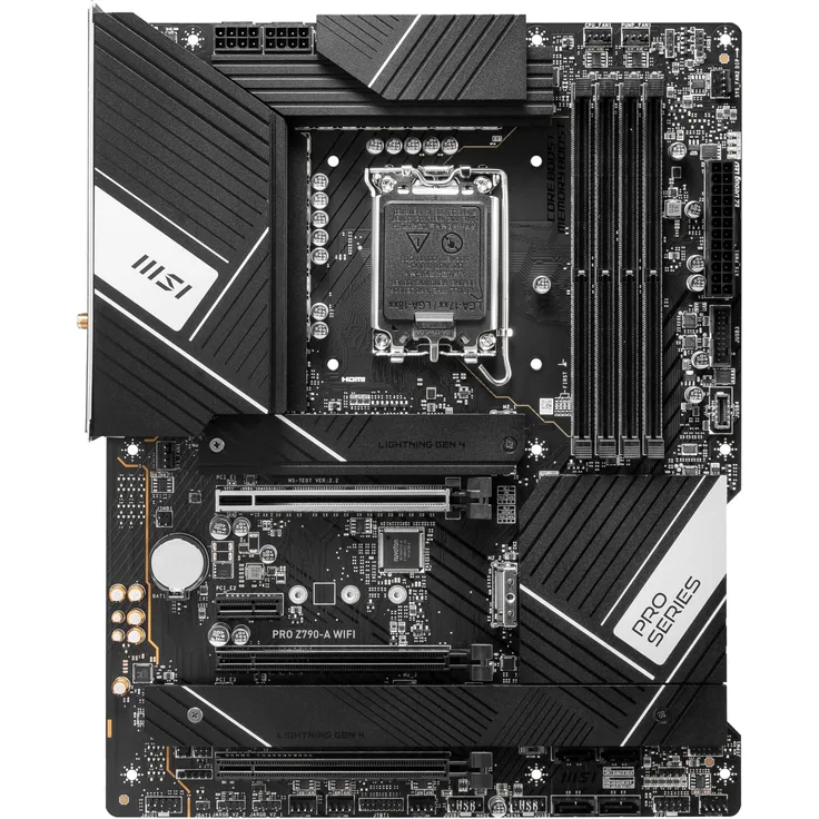 MSI PRO Z790-A WIFI - Motherboard - ATX - LGA1700-Sockel - Z790 Chipsatz - USB 3.2 Gen 1, USB 3.2 Gen 2, USB-C 3.2 Gen2, USB-C 3.2 Gen 2x2 - 2.5 Gigabit LAN, Wi-Fi, Bluetooth - Onboard-Grafik (CPU erforderlich)