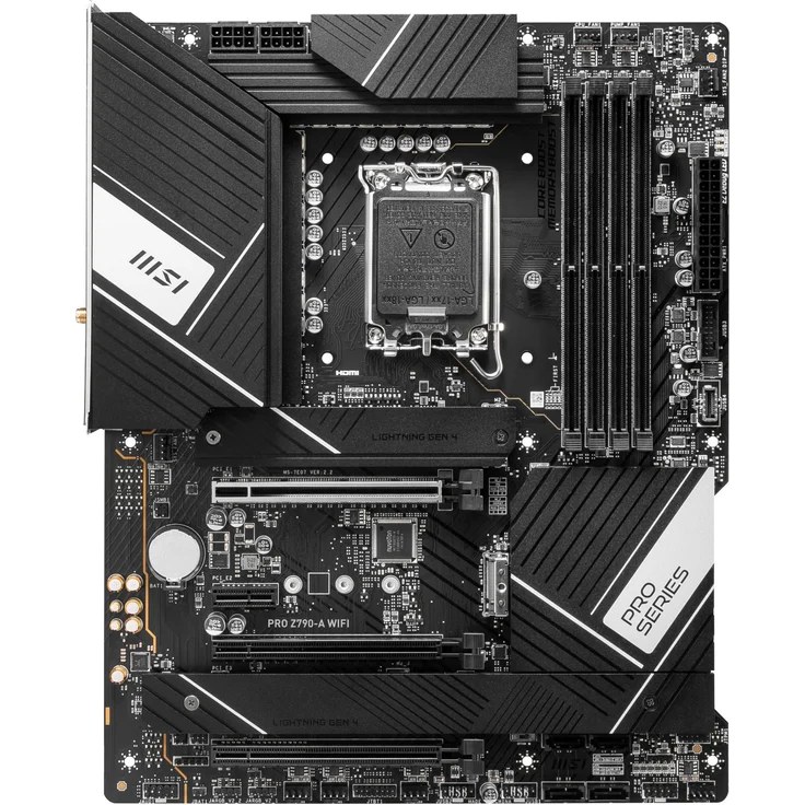MSI PRO Z790-A WIFI - Motherboard - ATX - LGA1700-Sockel - Z790 Chipsatz - USB 3.2 Gen 1, USB 3.2 Gen 2, USB-C 3.2 Gen2, USB-C 3.2 Gen 2x2 - 2.5 Gigabit LAN, Wi-Fi, Bluetooth - Onboard-Grafik (CPU erforderlich) – Bild 1