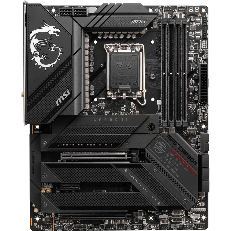 MSI MPG Z790 Carbon WiFi - Motherboard - ATX - LGA1700-Sockel - Z790 Chipsatz - USB-C Gen2, USB 3.2 Gen 1, USB 3.2 Gen 2, USB-C Gen 2x2 - 2.5 Gigabit LAN, Wi-Fi, Bluetooth - Onboard-Grafik (CPU erforderlich) – Bild 2