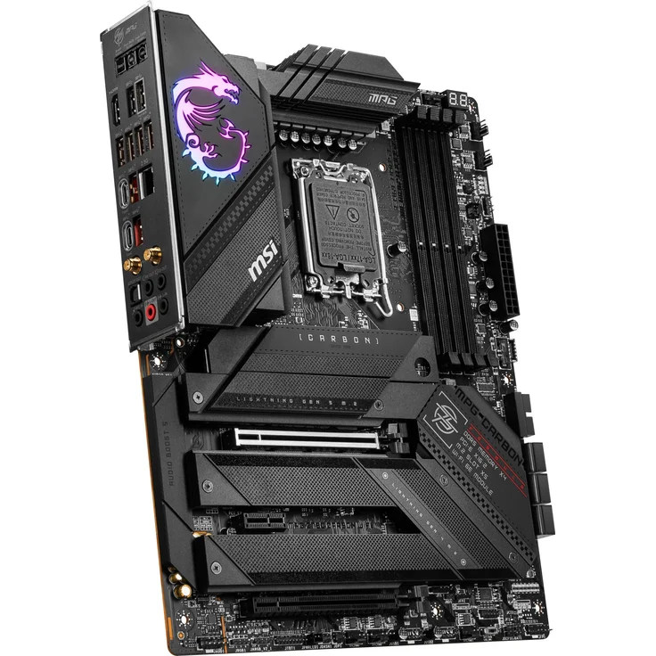 MSI MPG Z790 Carbon WiFi - Motherboard - ATX - LGA1700-Sockel - Z790 Chipsatz - USB-C Gen2, USB 3.2 Gen 1, USB 3.2 Gen 2, USB-C Gen 2x2 - 2.5 Gigabit LAN, Wi-Fi, Bluetooth - Onboard-Grafik (CPU erforderlich) – Bild 4