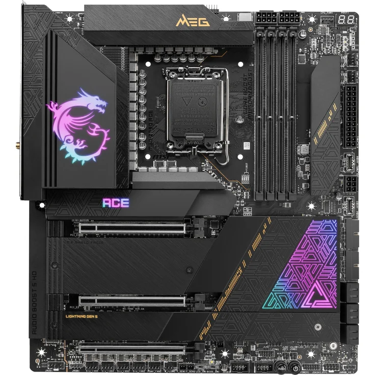 MSI MEG Z790 A - Motherboard - E-ATX - LGA1700-Sockel - Z790 Chipsatz - USB-C Gen2, USB 3.2 Gen 1, USB 3.2 Gen 2, USB-C Gen 2x2 - 2.5 Gigabit LAN, Wi-Fi, Bluetooth - Onboard-Grafik (CPU erforderlich) – Bild 1