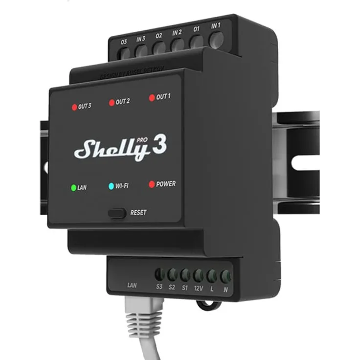 Shelly Pro 3 LAN und WiFi-DIN-Rail Switch