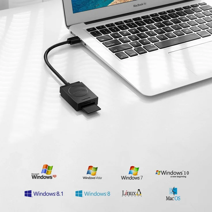 Ugreen USB 3.0 Kartenleser SD Card Reader Micro SD Kartenlesegerät sd Karte USB Adapter für SDXC, SDHC, TF, MMC, RS-MMC, Micro SDXC, Micro SD, Micro SDHC Karte, schwarz – Bild 3