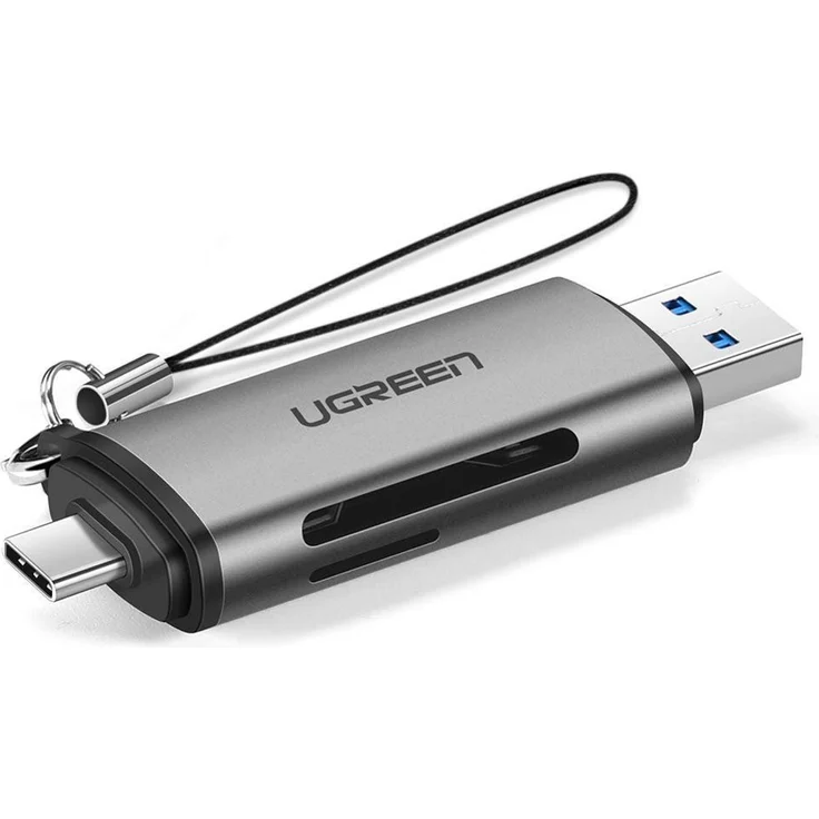 Ugreen SD - Micro SD Kartenleser für USB 3.0 - USB Typ C 3.0 Adapter, grau – Bild 1