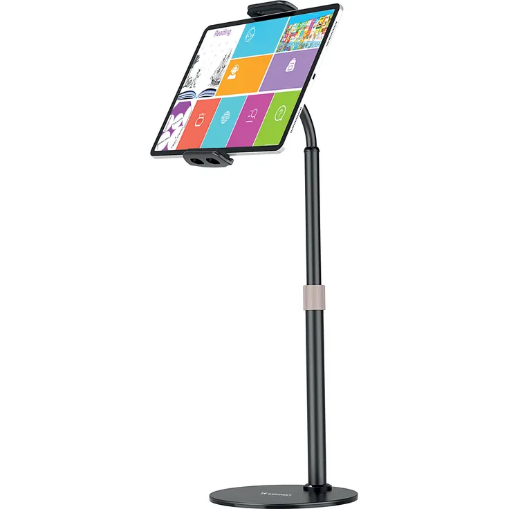 Wozinsky Ständer für Tablet und Telefon auf dem Schreibtisch, Schwarz (WTHBK4)