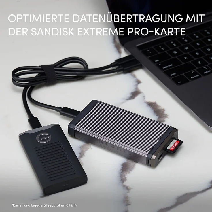 SanDisk Professional PRO-Reader für SD- und microSD-Karten bis zu 2000 MB/s, schwarz – Bild 2